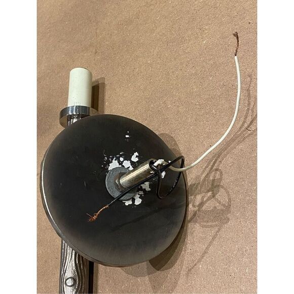 Vintage Modern Wall Sconce with Industrial and Organic Wood Grain Elements - Picture 6 of 7